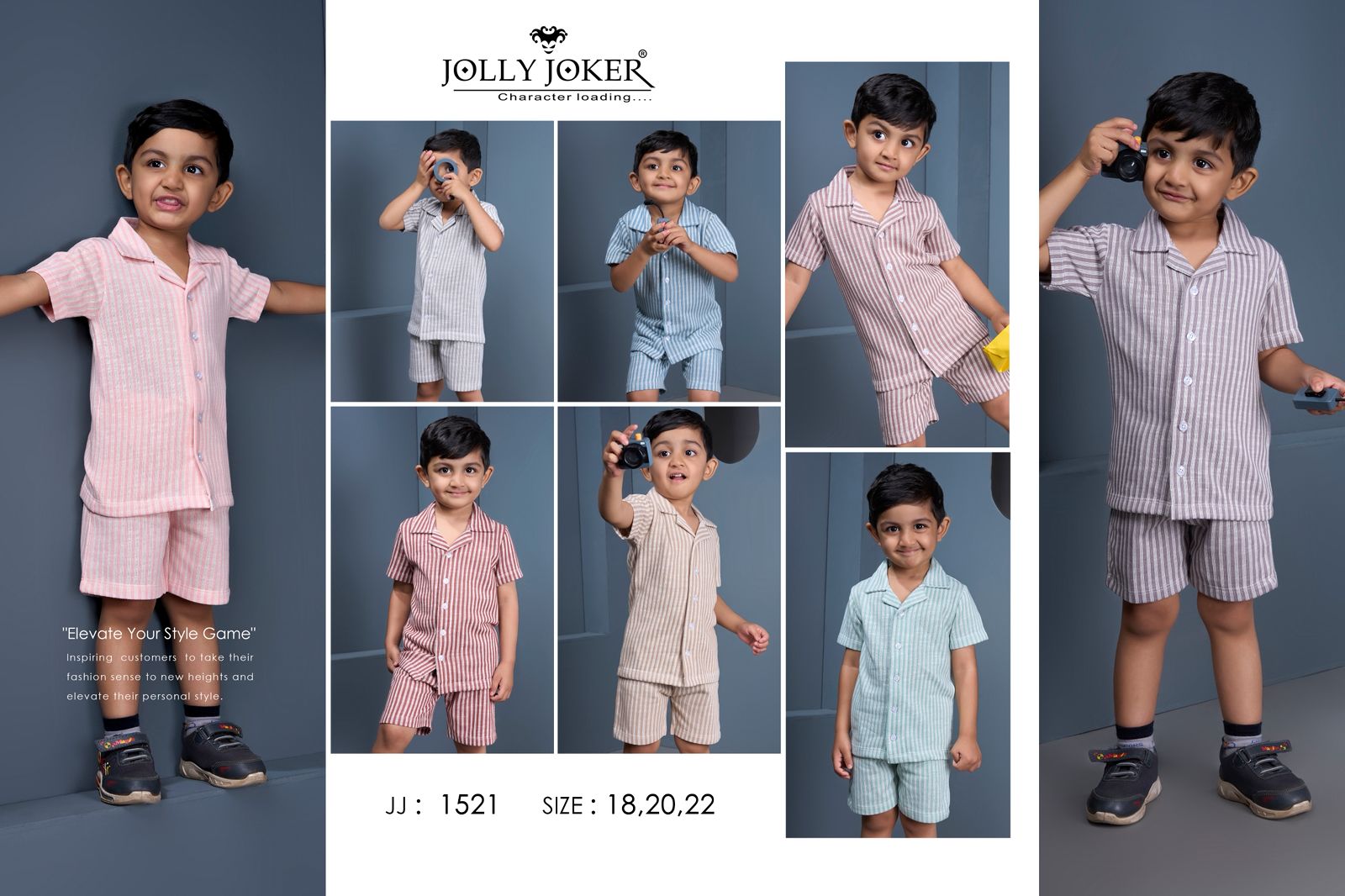Jj 1521 Jolly Joker Linen Boys Co Ord Set Supplier India