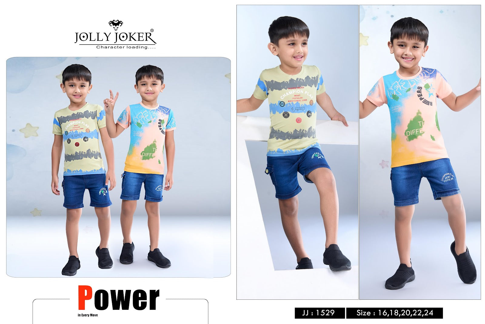 Jj 1529 Jolly Joker Tencil Boys Shorts Set Wholesaler