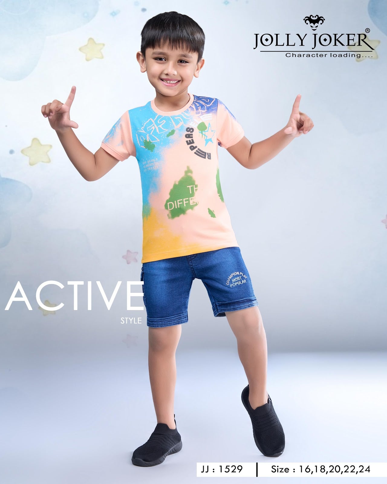 Jj 1529 Jolly Joker Tencil Boys Shorts Set Wholesaler