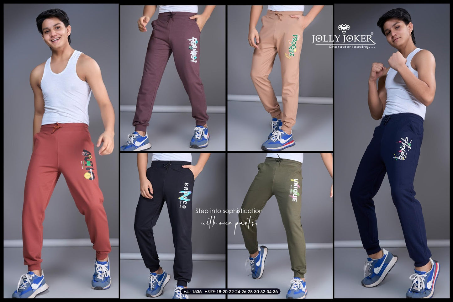 Jj 1536 Jolly Joker Cotton Looper Boys Track Pant Exporter