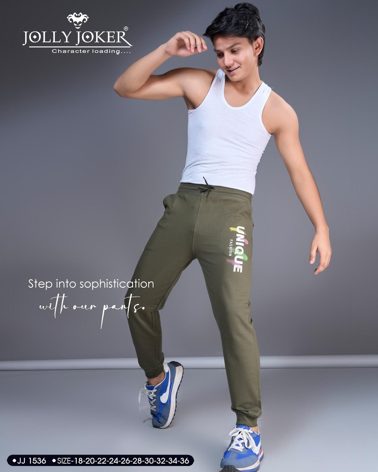Jj 1536 Jolly Joker Cotton Looper Boys Track Pant Exporter