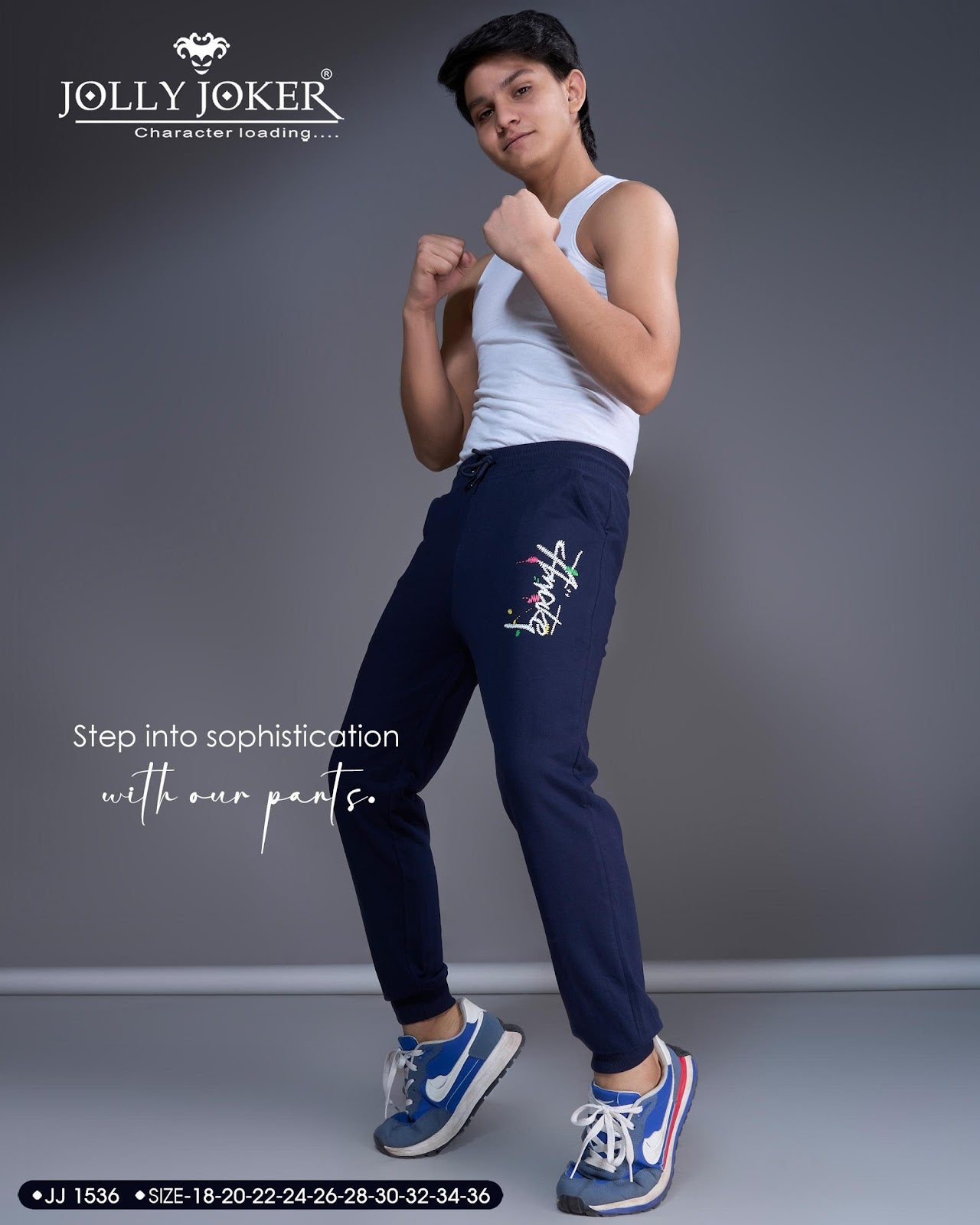 Jj 1536 Jolly Joker Cotton Looper Boys Track Pant Exporter