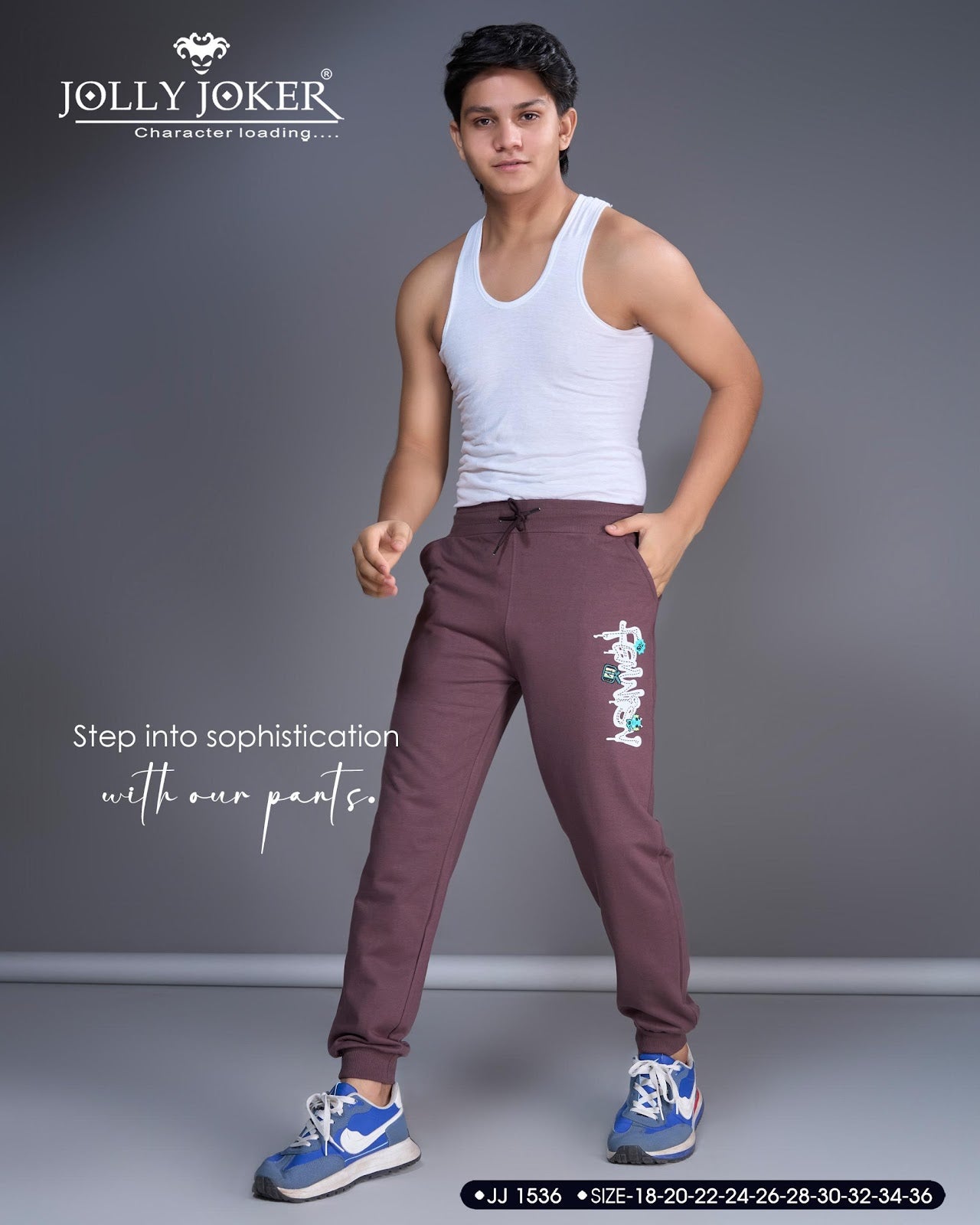 Jj 1536 Jolly Joker Cotton Looper Boys Track Pant Exporter