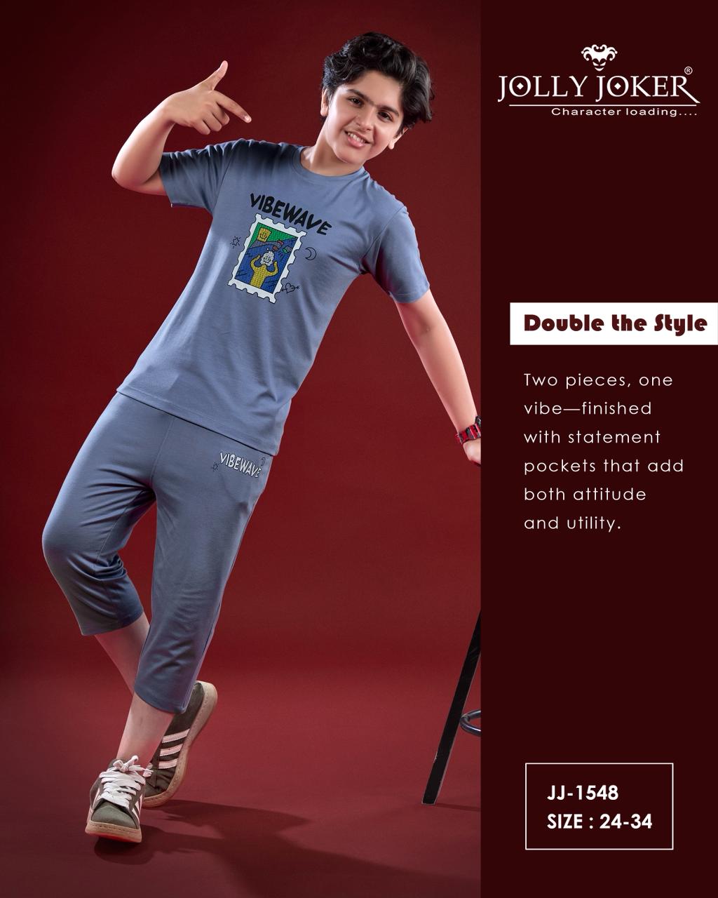 Jj 1548 Jolly Joker Tencil Boys Co Ord Set Wholesale Price