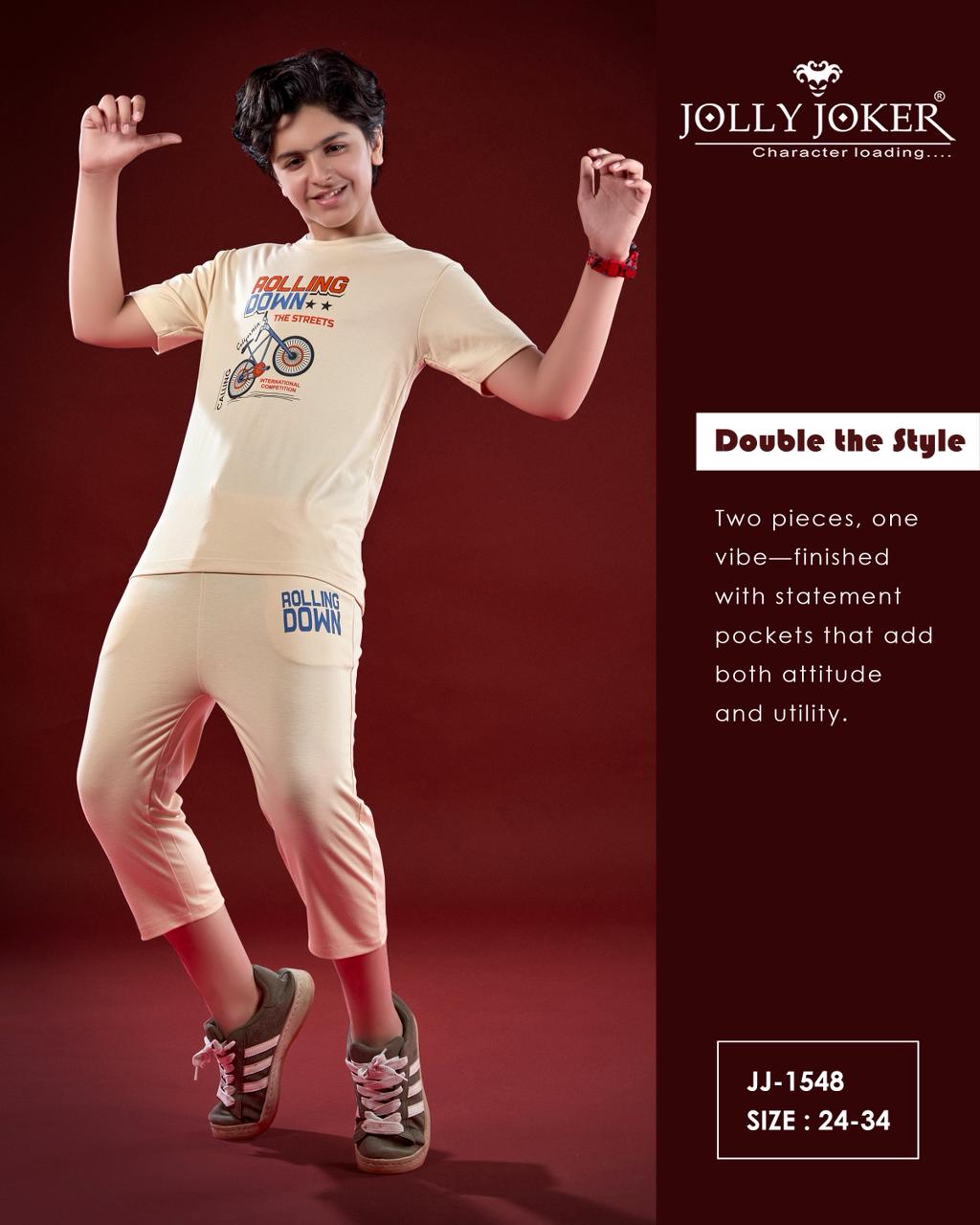 Jj 1548 Jolly Joker Tencil Boys Co Ord Set Wholesale Price