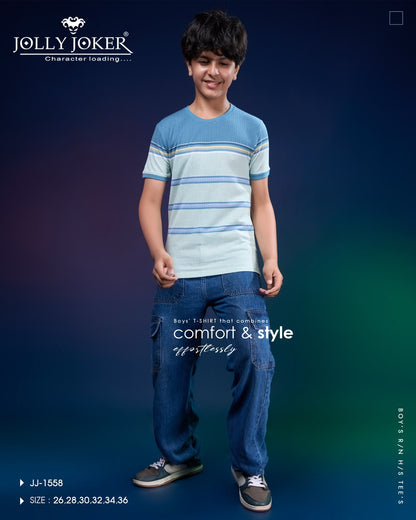 Jj 1558 Strips Jolly Joker Fancy Boys Tshirt Supplier Ahmedabad