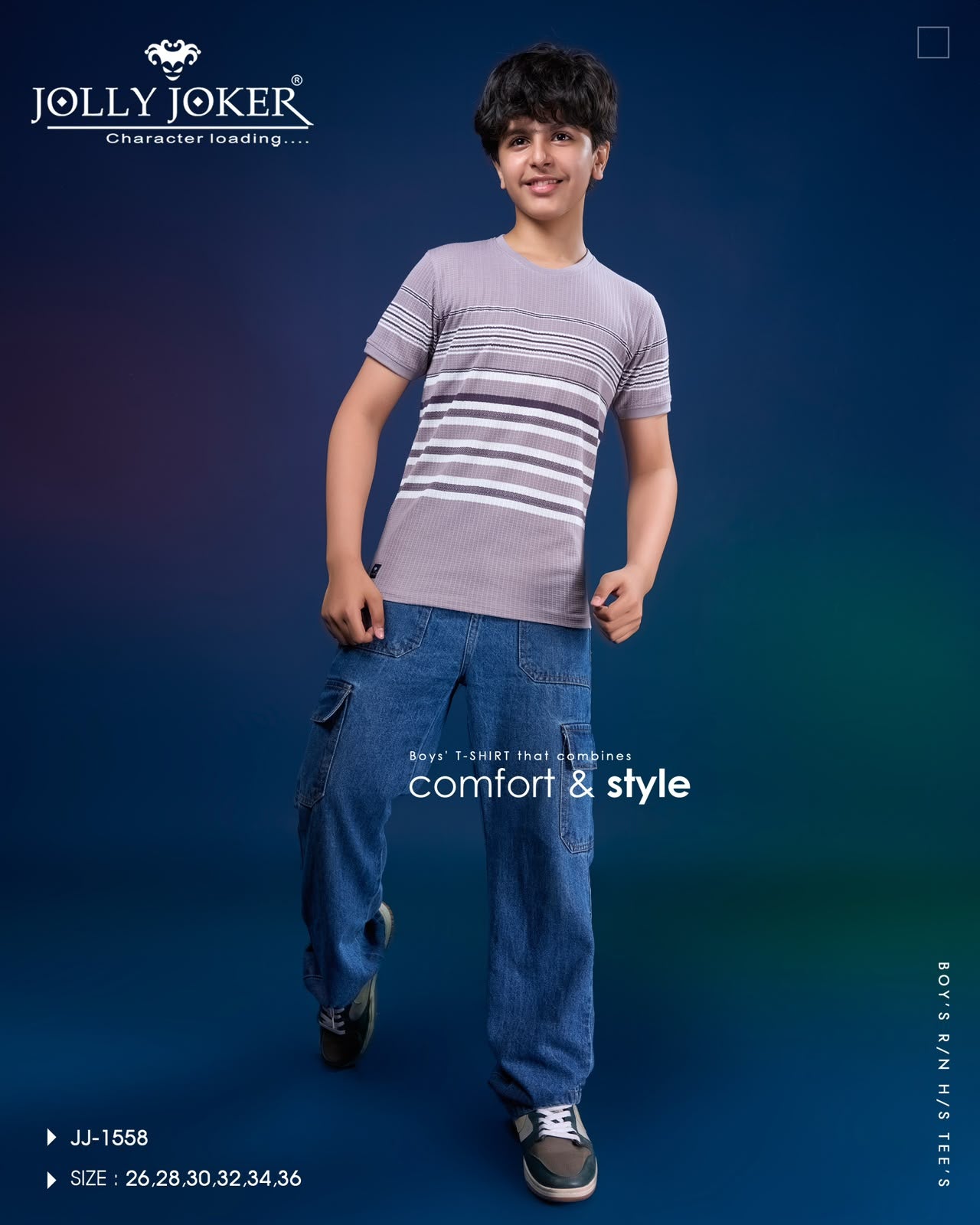 Jj 1558 Strips Jolly Joker Fancy Boys Tshirt Supplier Ahmedabad