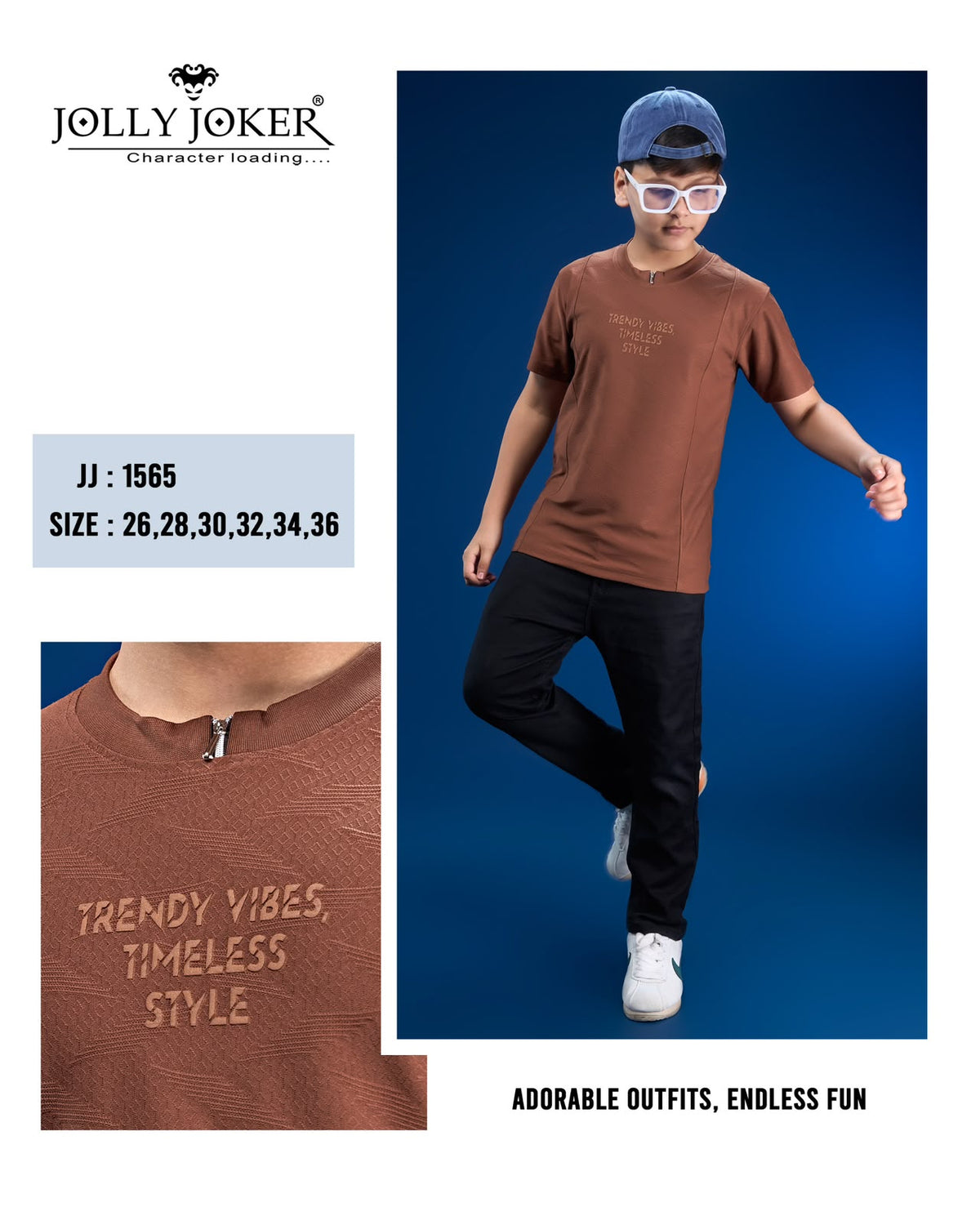 Jj 1565 Jolly Joker Fake Cotton Boys Tshirt Supplier Gujarat