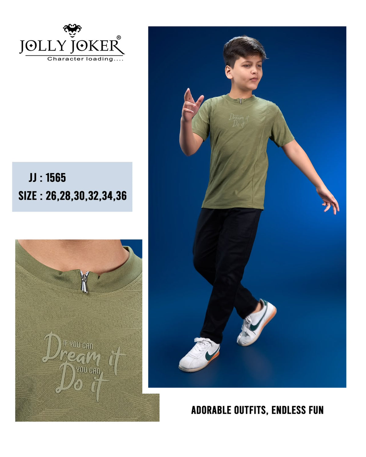 Jj 1565 Jolly Joker Fake Cotton Boys Tshirt Supplier Gujarat