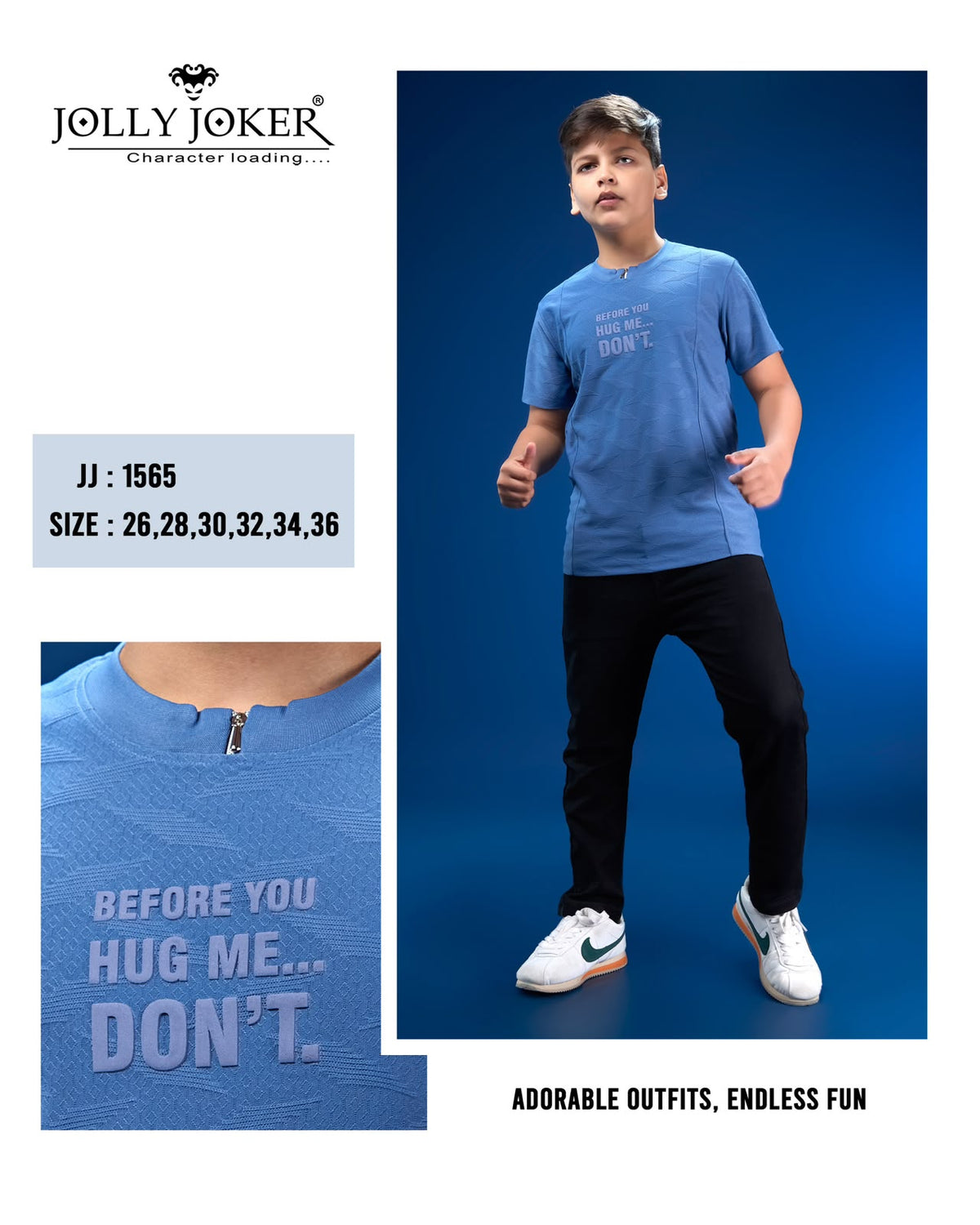 Jj 1565 Jolly Joker Fake Cotton Boys Tshirt Supplier Gujarat