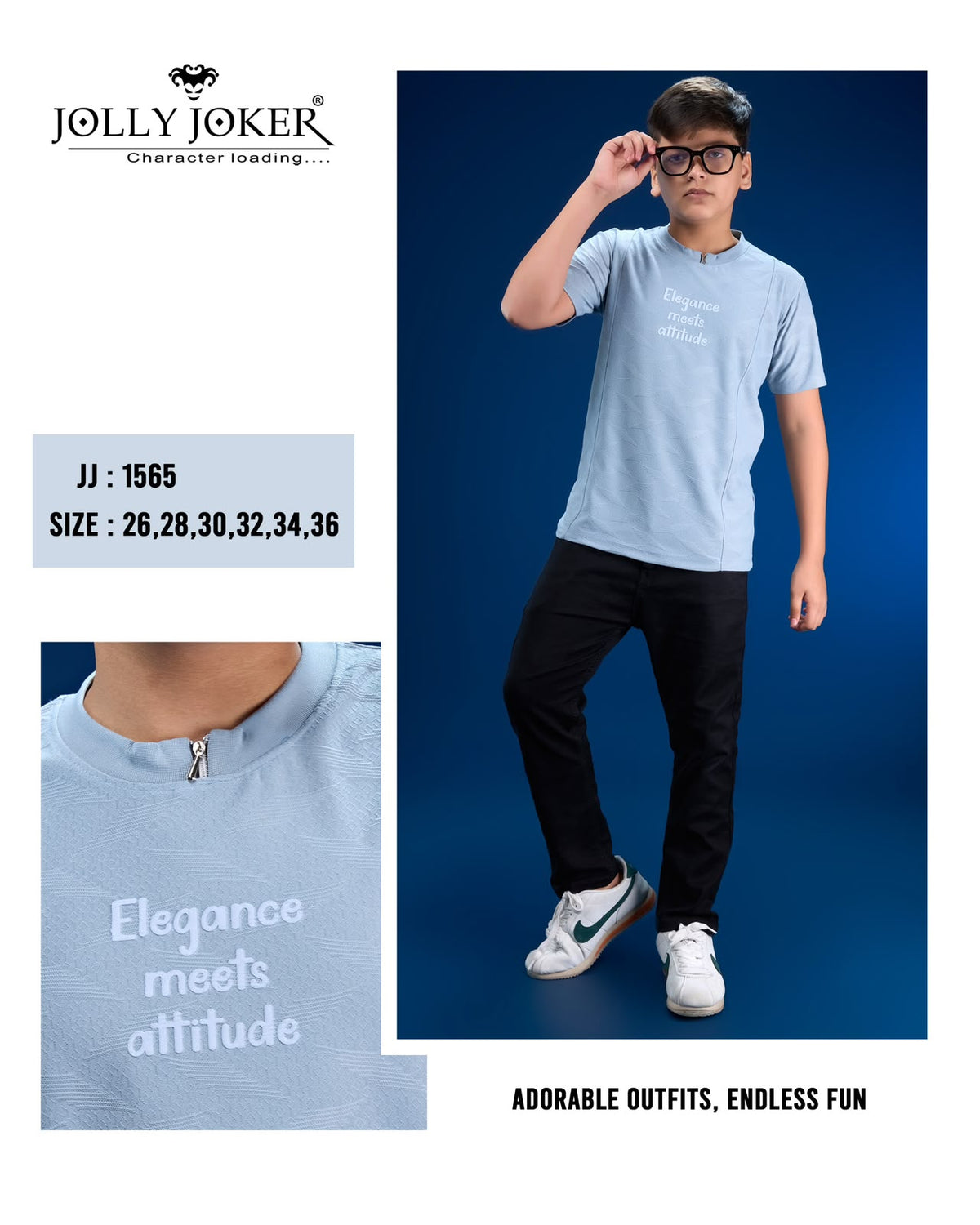 Jj 1565 Jolly Joker Fake Cotton Boys Tshirt Supplier Gujarat
