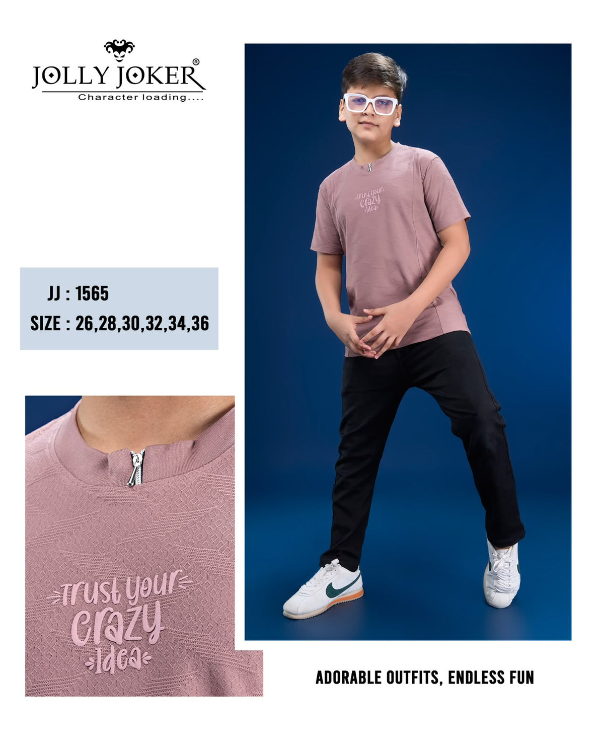 Jj 1565 Jolly Joker Fake Cotton Boys Tshirt Supplier Gujarat