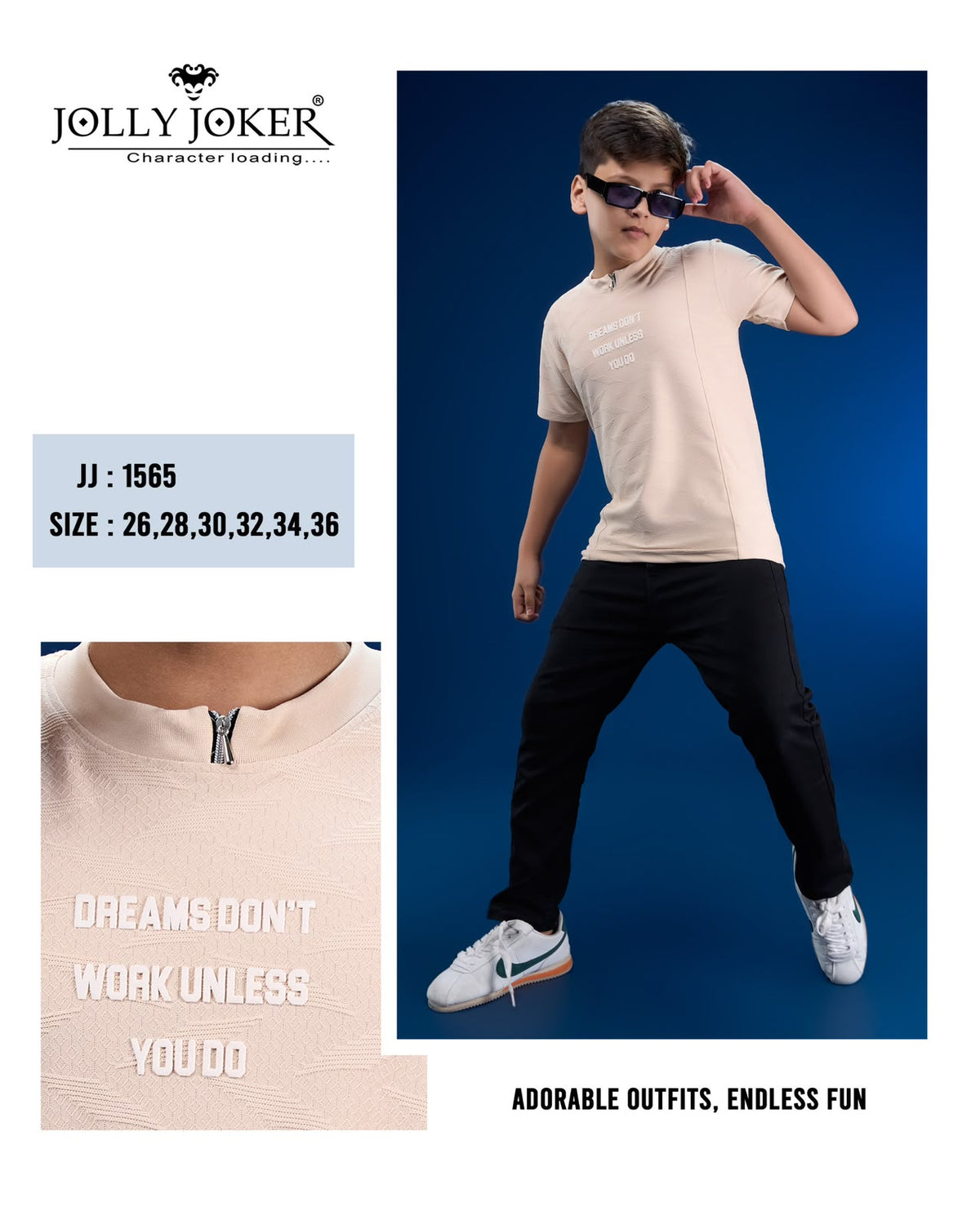 Jj 1565 Jolly Joker Fake Cotton Boys Tshirt Supplier Gujarat