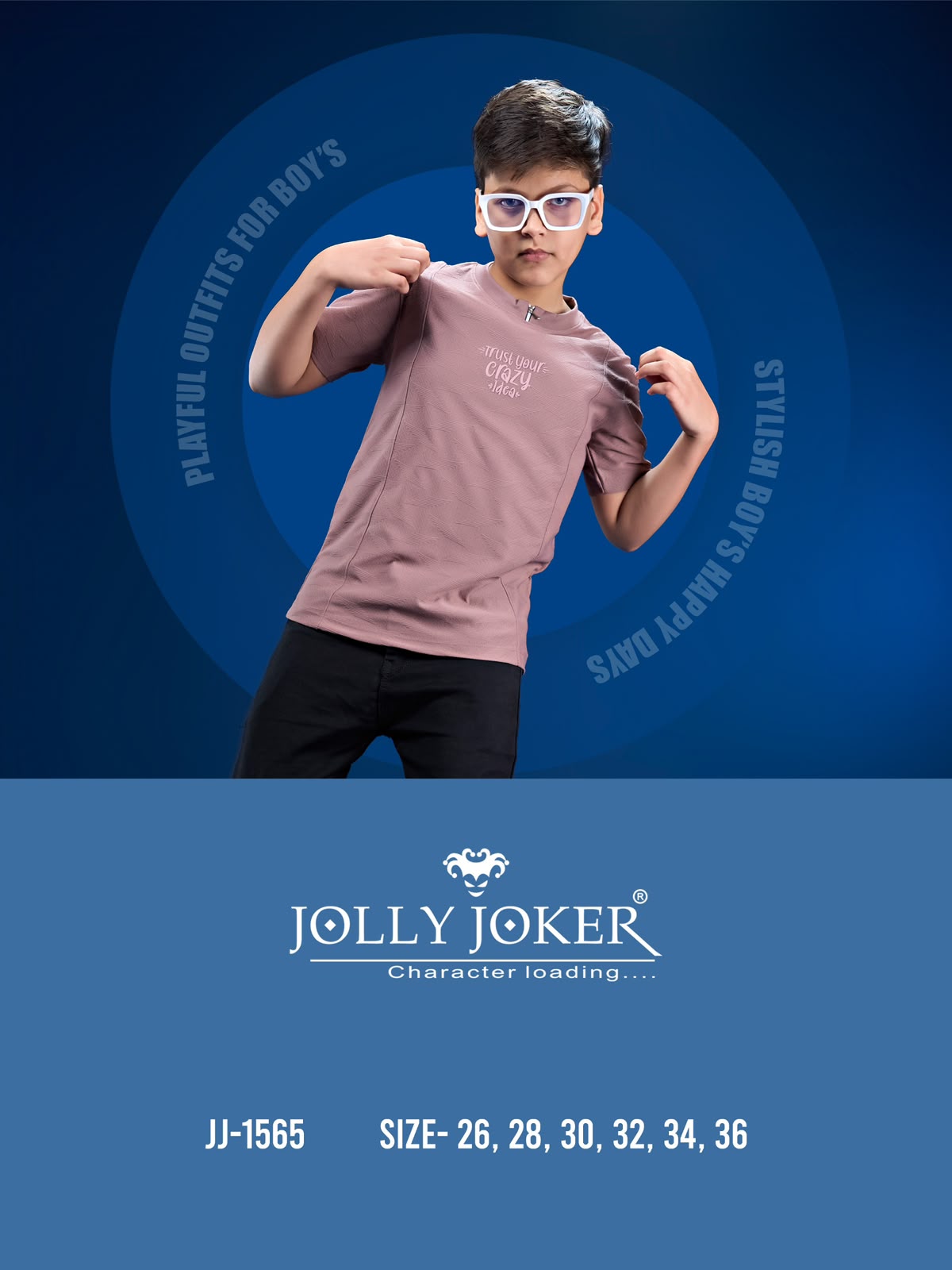 Jj 1565 Jolly Joker Fake Cotton Boys Tshirt Supplier Gujarat
