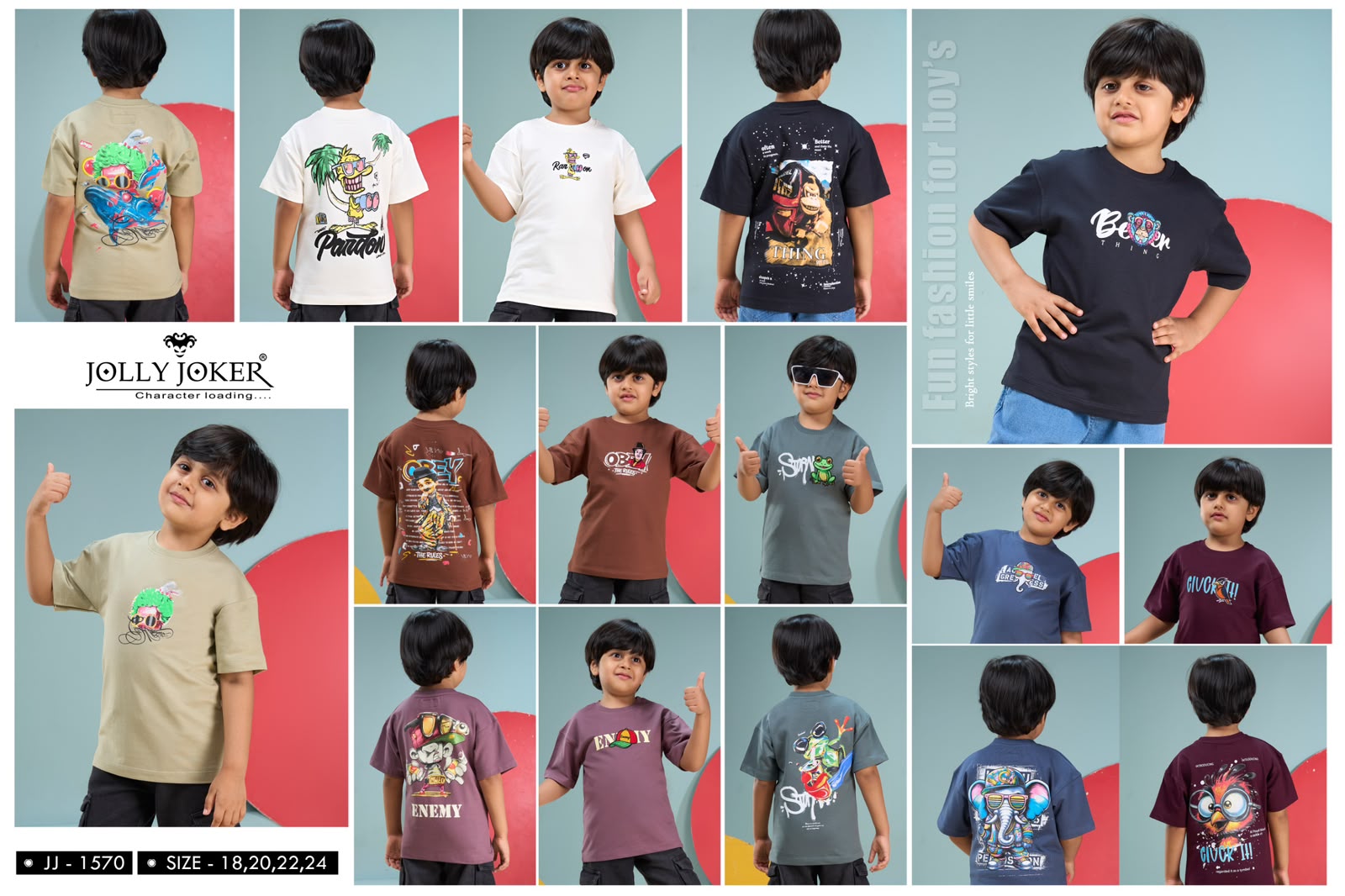 Jj 1570 Drop Shoulder Jolly Joker Cotton Looper Boys Tshirt Exporter