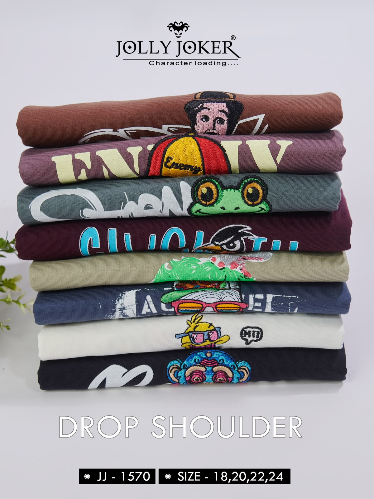 Jj 1570 Drop Shoulder Jolly Joker Cotton Looper Boys Tshirt Exporter