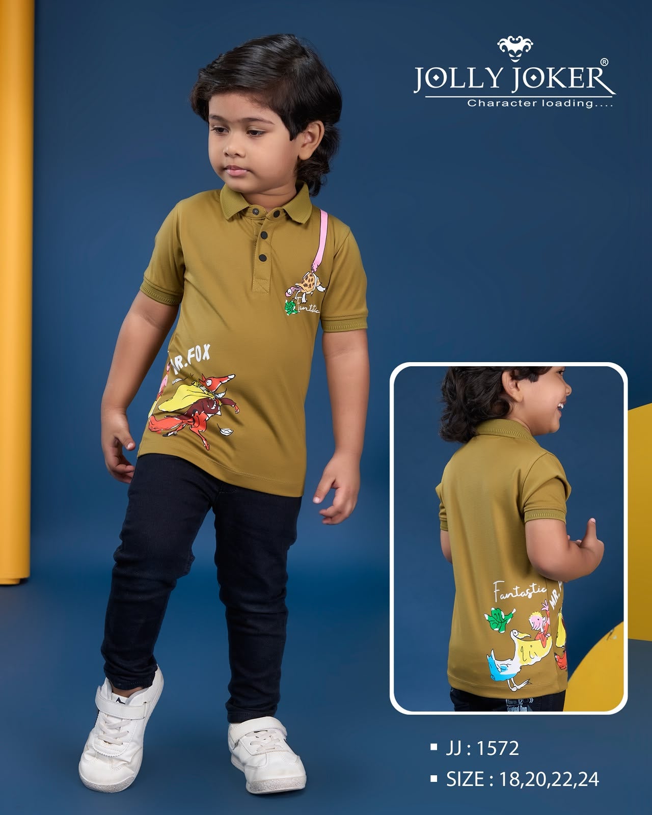 Jj 1572 Cartoon Print Jolly Joker Tencil Boys Tshirt Supplier Ahmedabad