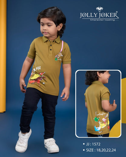 Jj 1572 Cartoon Print Jolly Joker Tencil Boys Tshirt Supplier Ahmedabad