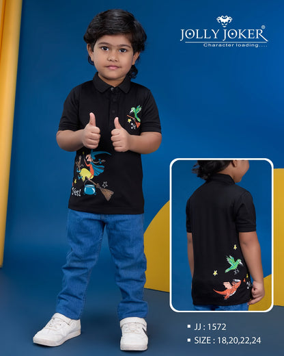 Jj 1572 Cartoon Print Jolly Joker Tencil Boys Tshirt Supplier Ahmedabad