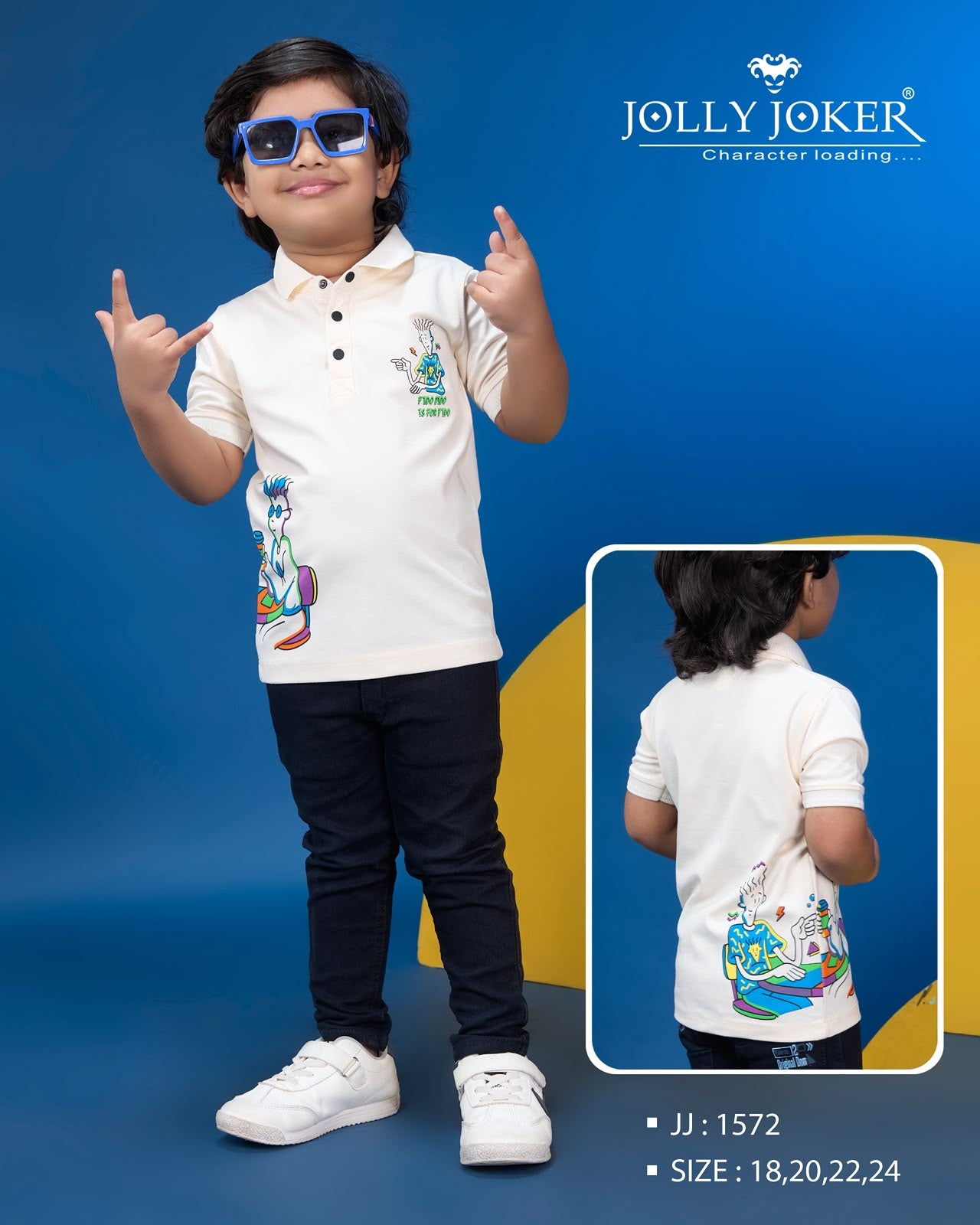 Jj 1572 Cartoon Print Jolly Joker Tencil Boys Tshirt Supplier Ahmedabad