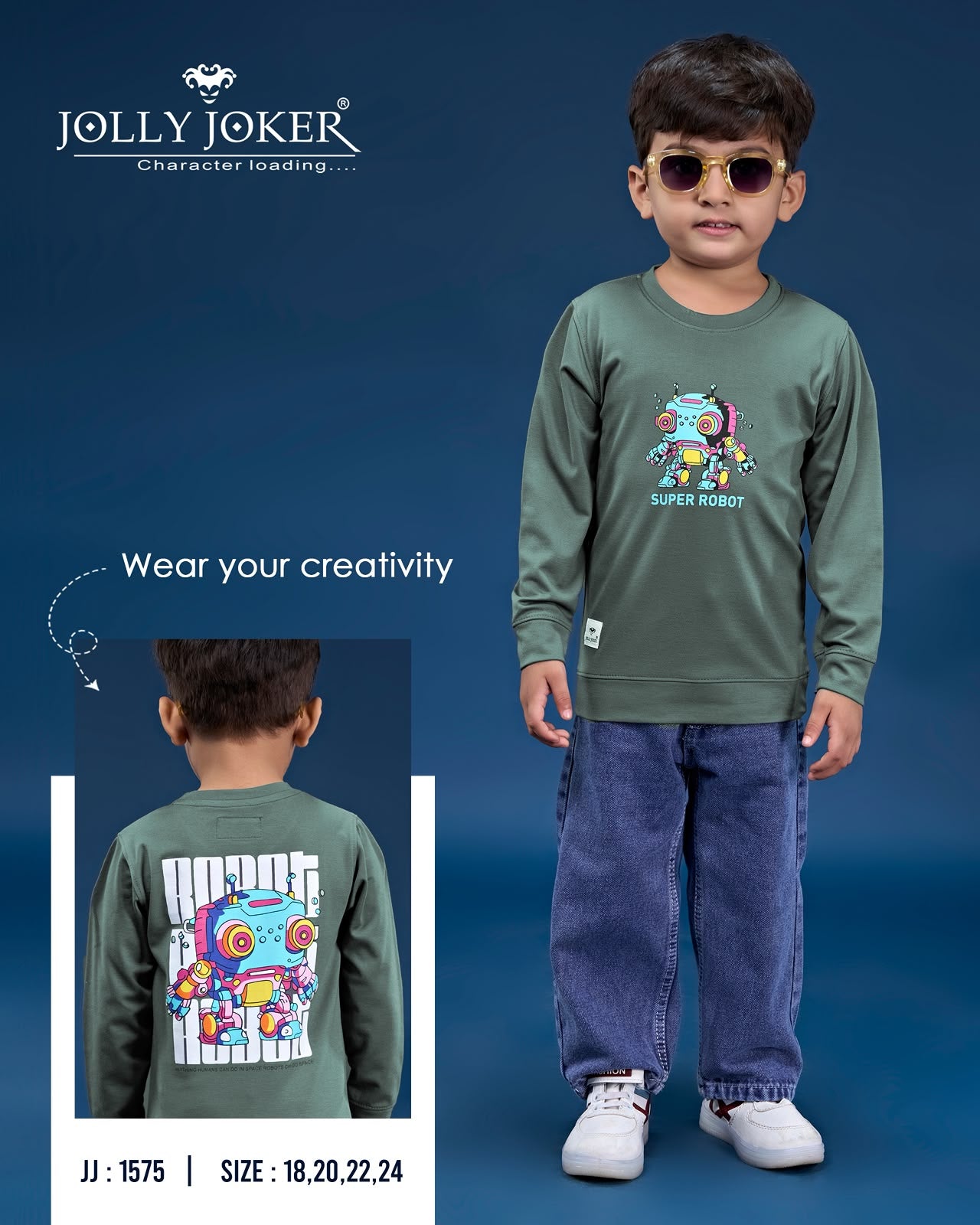 Jj 1575 Cartoon Print Jolly Joker Tencil Boys Tshirt Exporter Gujarat