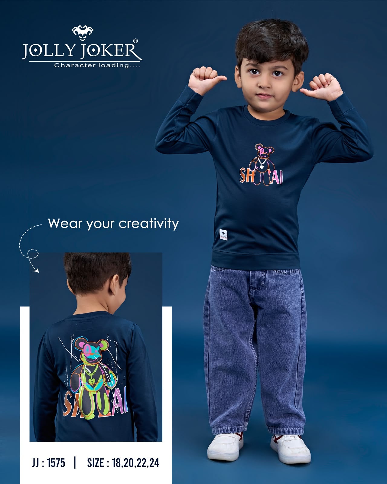 Jj 1575 Cartoon Print Jolly Joker Tencil Boys Tshirt Exporter Gujarat