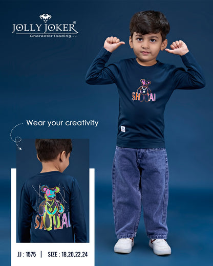 Jj 1575 Cartoon Print Jolly Joker Tencil Boys Tshirt Exporter Gujarat