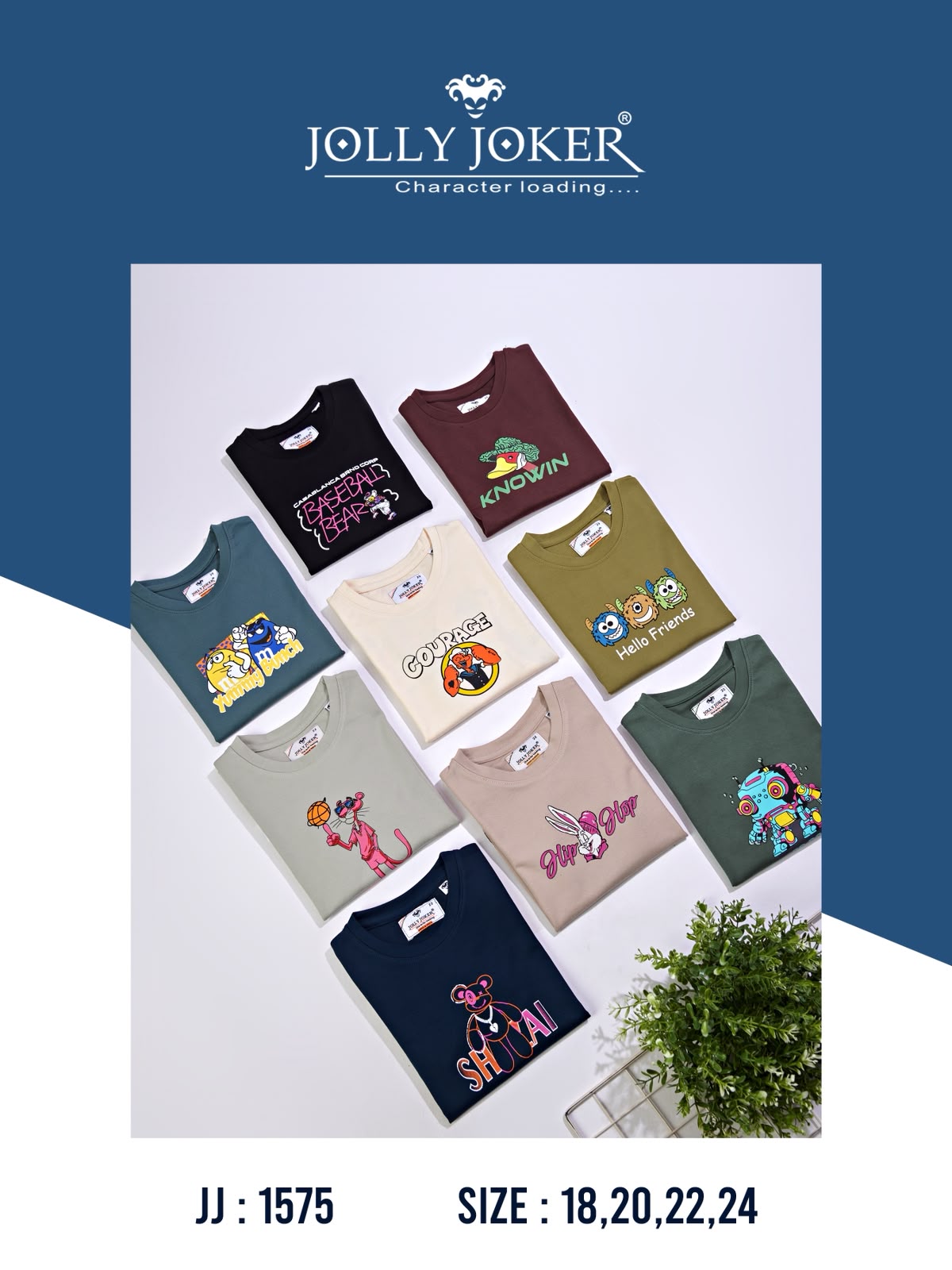 Jj 1575 Cartoon Print Jolly Joker Tencil Boys Tshirt Exporter Gujarat