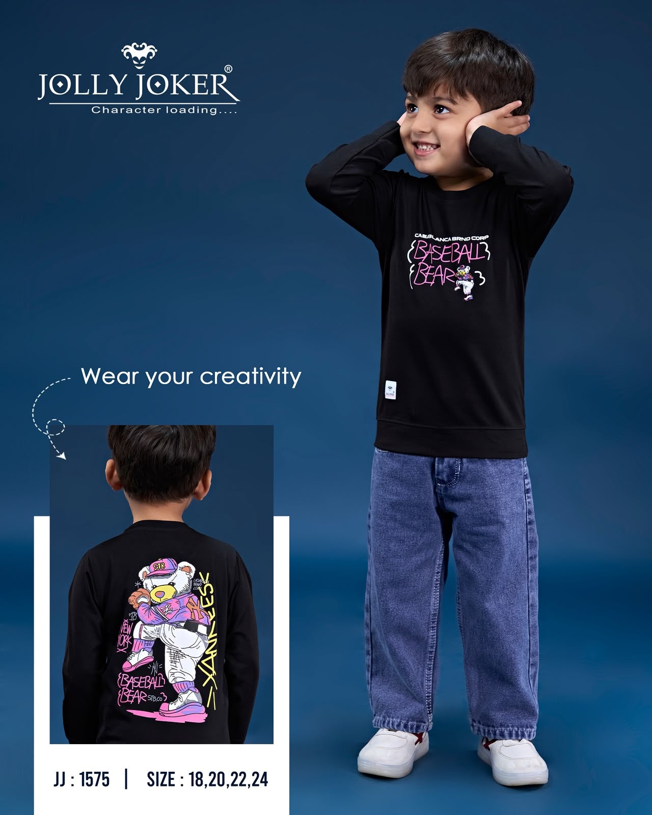Jj 1575 Cartoon Print Jolly Joker Tencil Boys Tshirt Exporter Gujarat