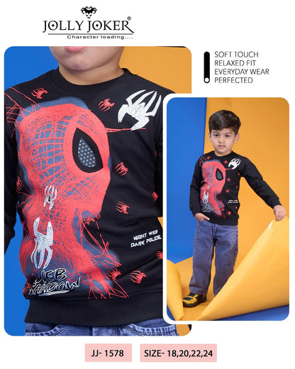 Jj 1578 Stickers Jolly Joker Cotton Looper Boys Tshirt Supplier Ahmedabad