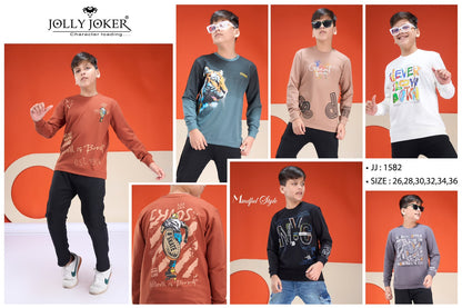 Jj 1582 Full Sleeves Jolly Joker Cotton Looper Boys Tshirt Wholesale Rate