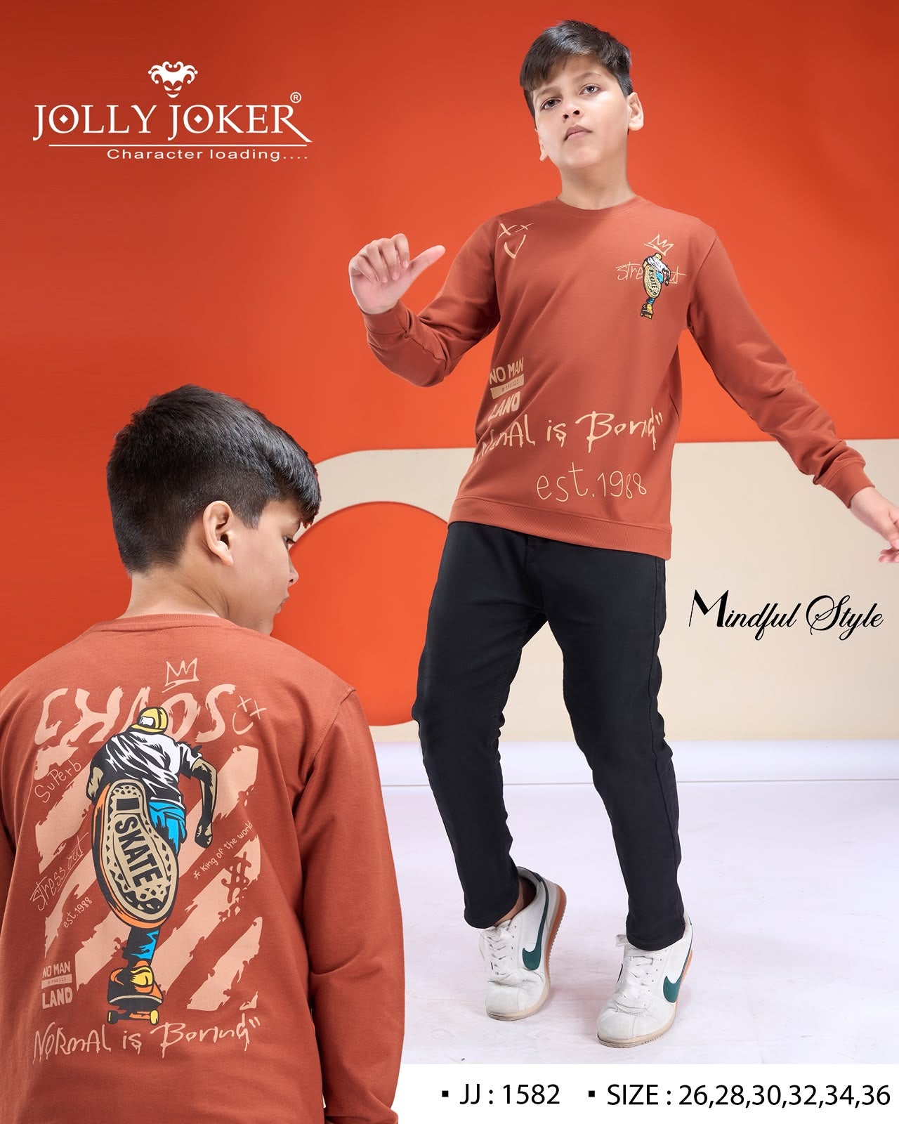 Jj 1582 Full Sleeves Jolly Joker Cotton Looper Boys Tshirt Wholesale Rate
