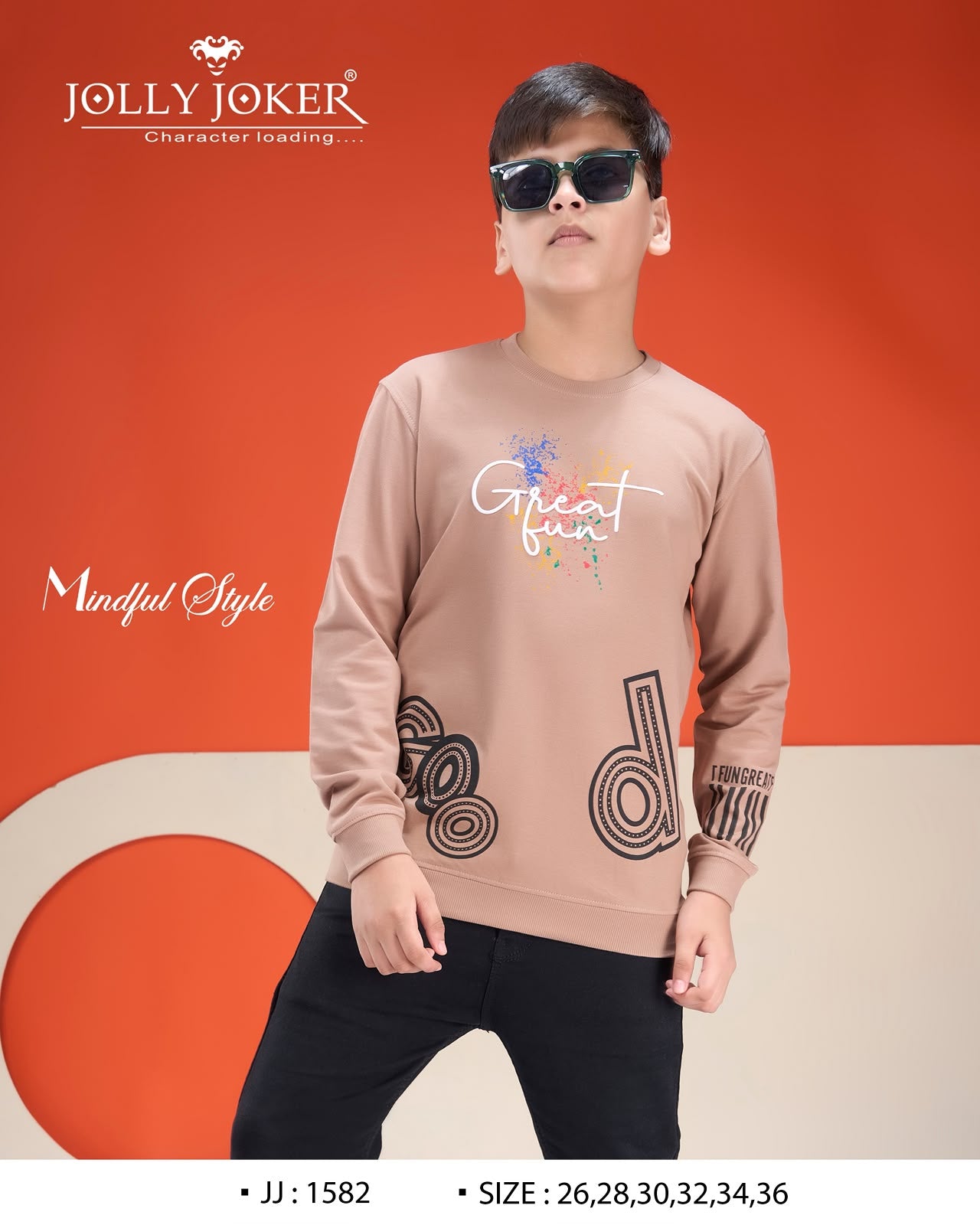 Jj 1582 Full Sleeves Jolly Joker Cotton Looper Boys Tshirt Wholesale Rate
