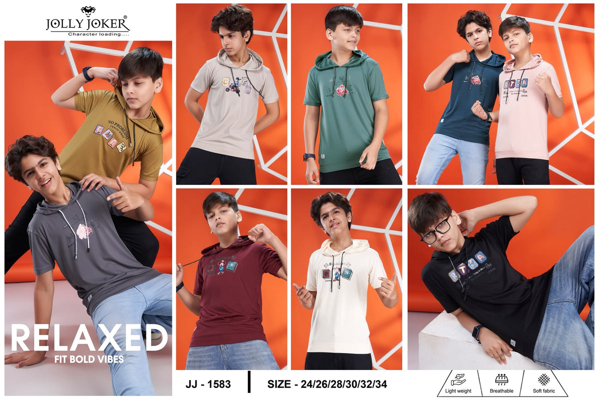 Jj 1583 Chest Rope Jolly Joker Tencil Boys Hoodies Supplier Gujarat