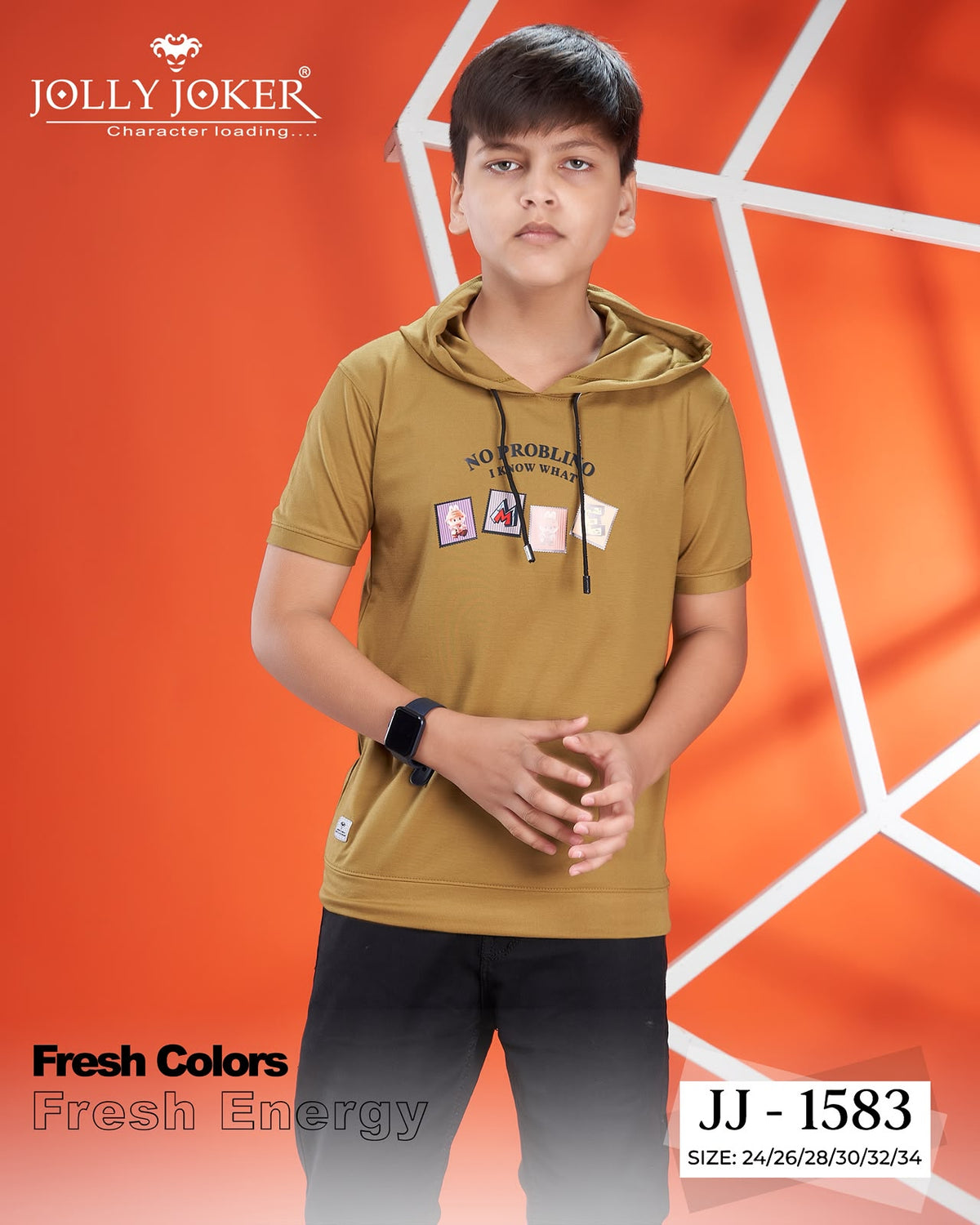 Jj 1583 Chest Rope Jolly Joker Tencil Boys Hoodies Supplier Gujarat