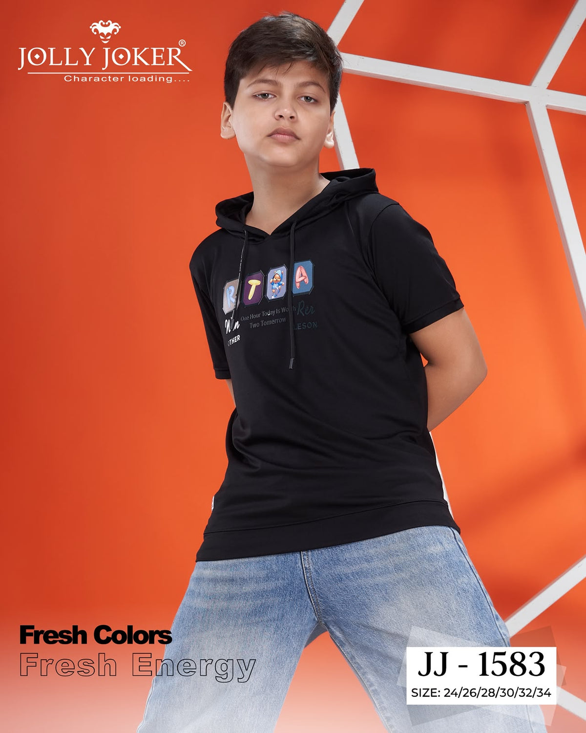 Jj 1583 Chest Rope Jolly Joker Tencil Boys Hoodies Supplier Gujarat