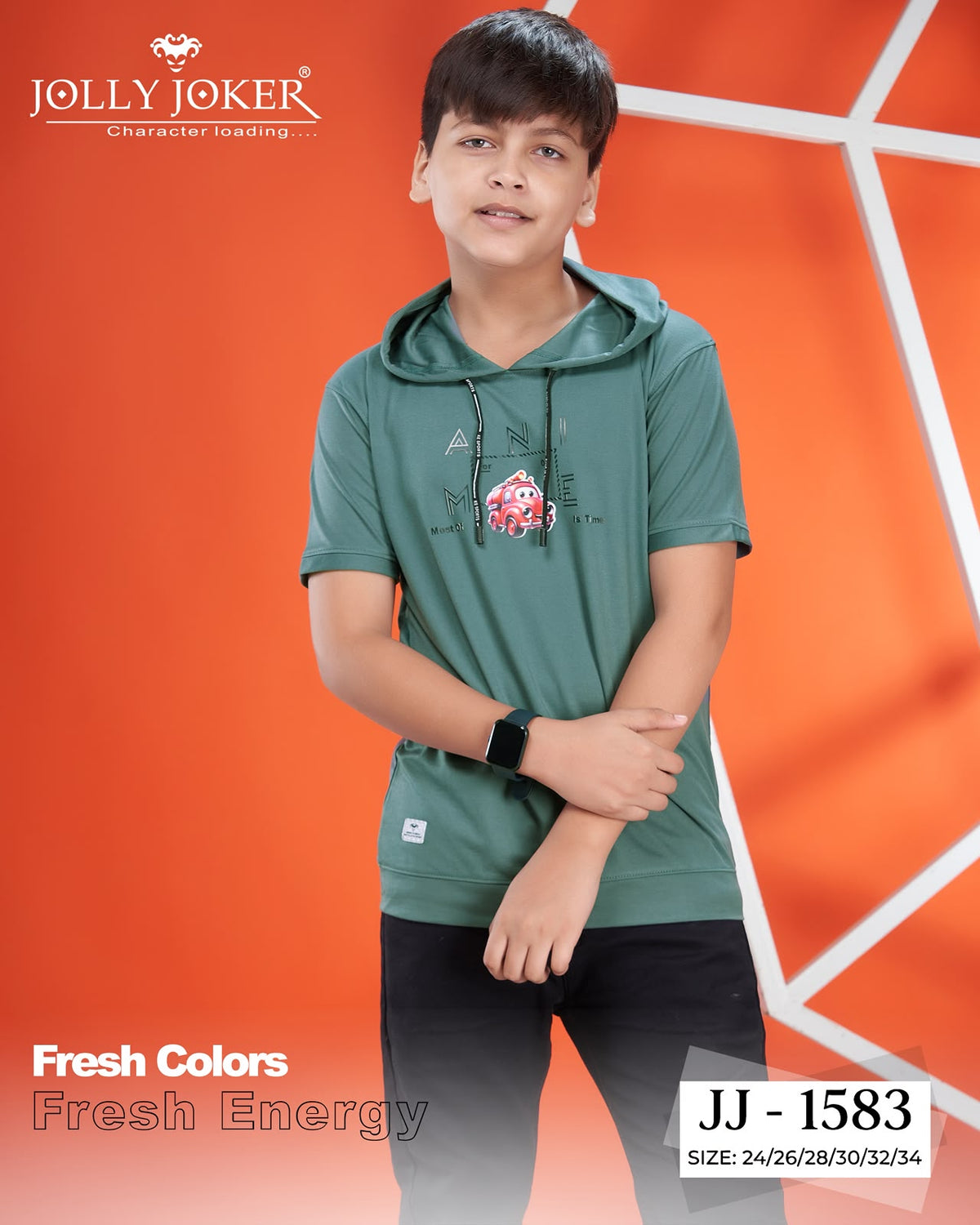 Jj 1583 Chest Rope Jolly Joker Tencil Boys Hoodies Supplier Gujarat