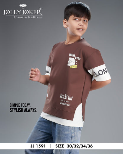 Jj 1591 Cut N Sew Jolly Joker Cotton Lycra Boys Tshirt Wholesale Rate