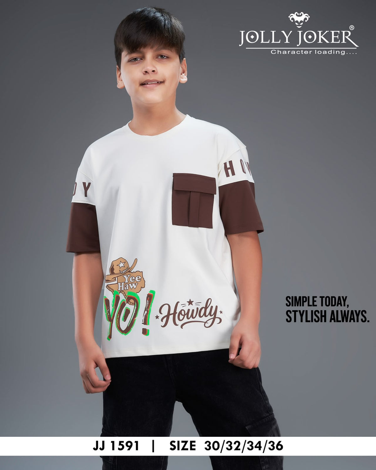 Jj 1591 Cut N Sew Jolly Joker Cotton Lycra Boys Tshirt Wholesale Rate