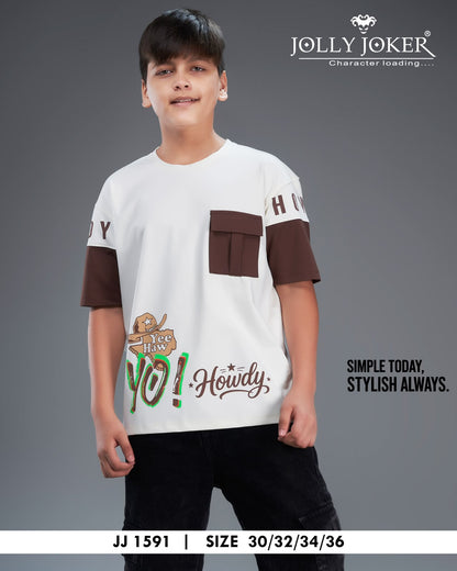 Jj 1591 Cut N Sew Jolly Joker Cotton Lycra Boys Tshirt Wholesale Rate