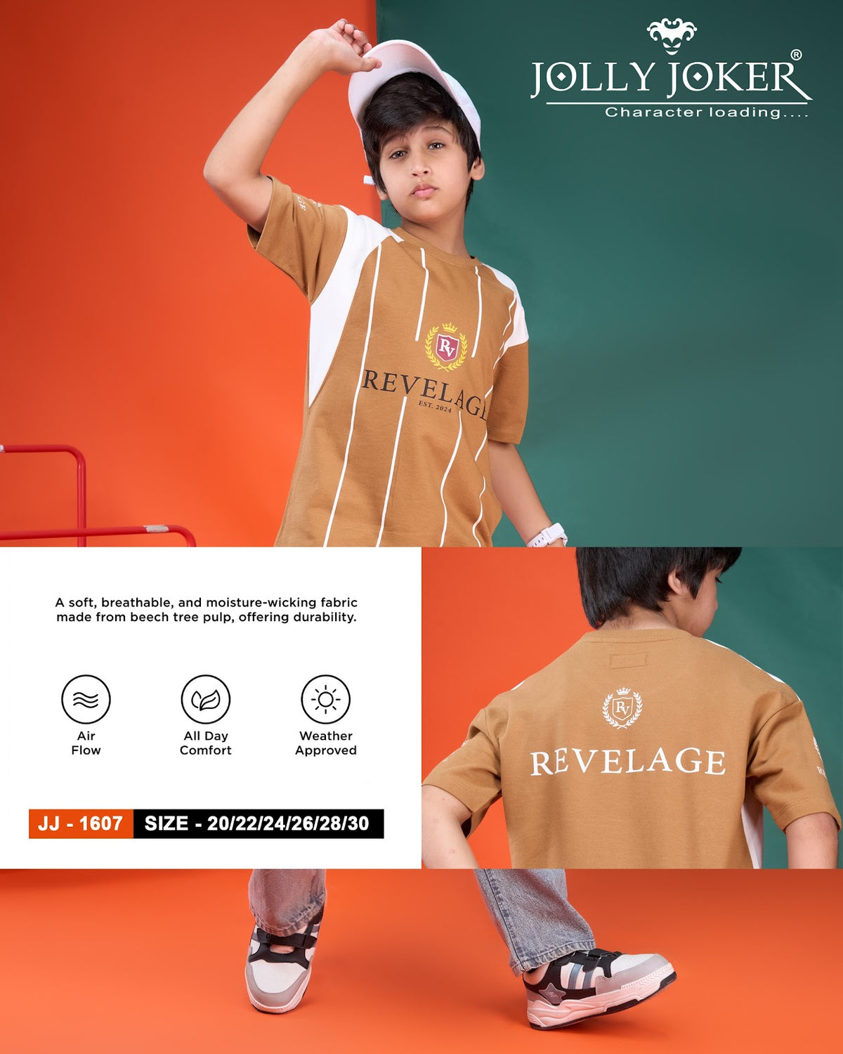 Jj 1607 Jolly Joker Cotton Looper Boys Tshirt Manufacturer