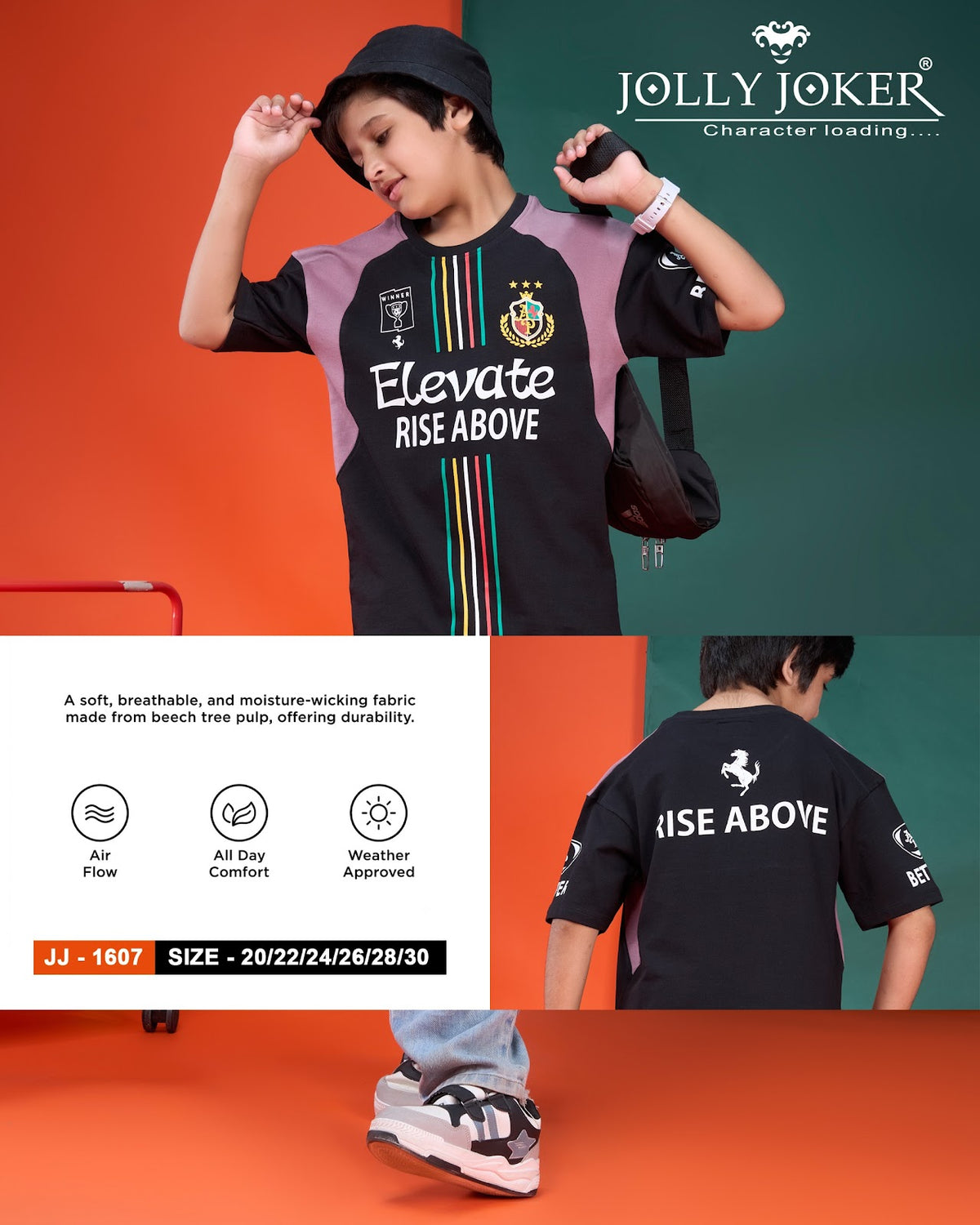 Jj 1607 Jolly Joker Cotton Looper Boys Tshirt Manufacturer