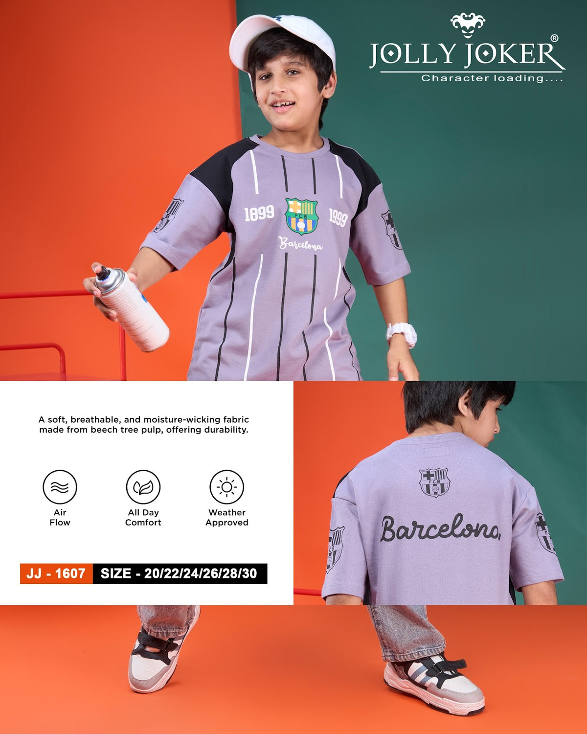 Jj 1607 Jolly Joker Cotton Looper Boys Tshirt Manufacturer