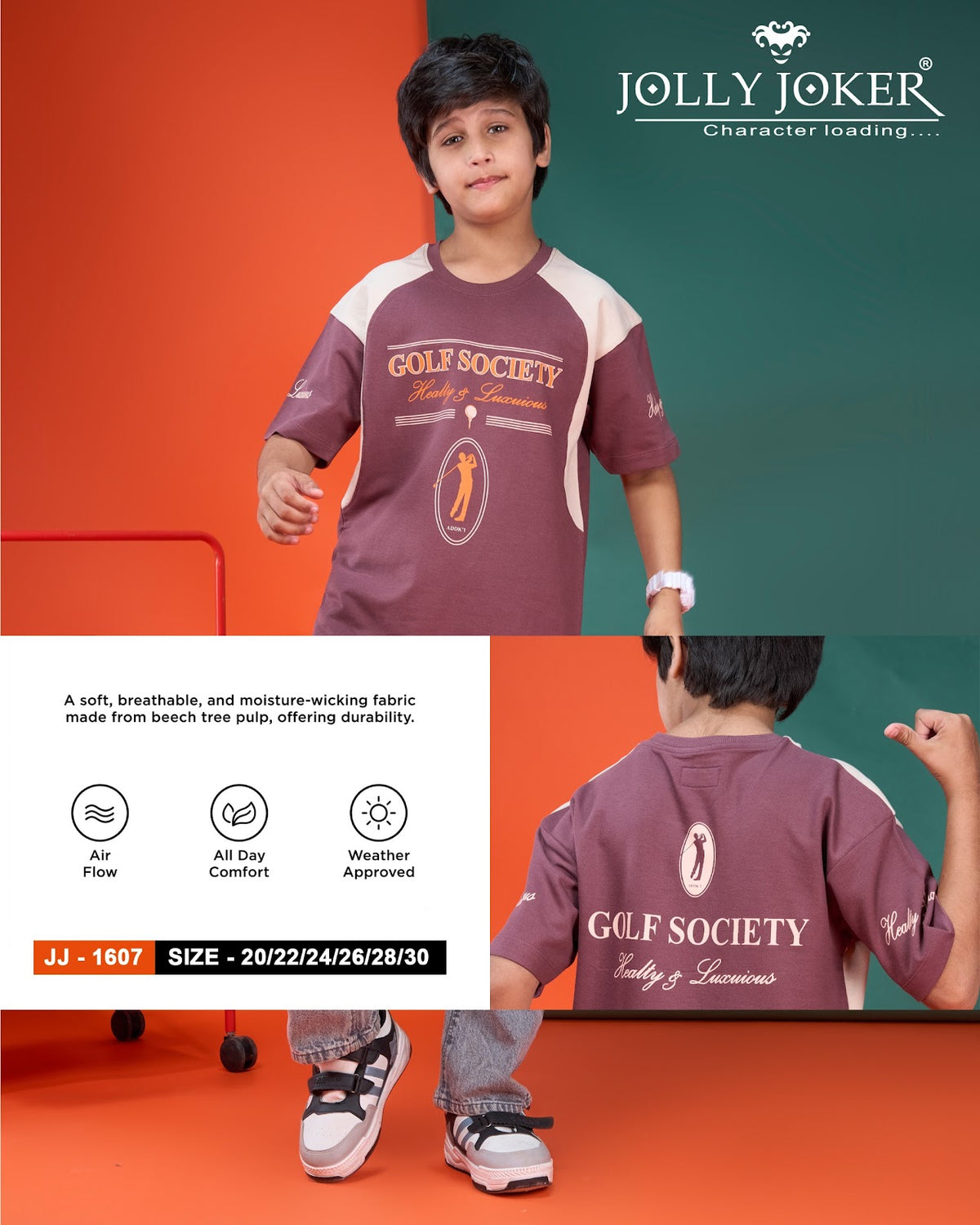 Jj 1607 Jolly Joker Cotton Looper Boys Tshirt Manufacturer
