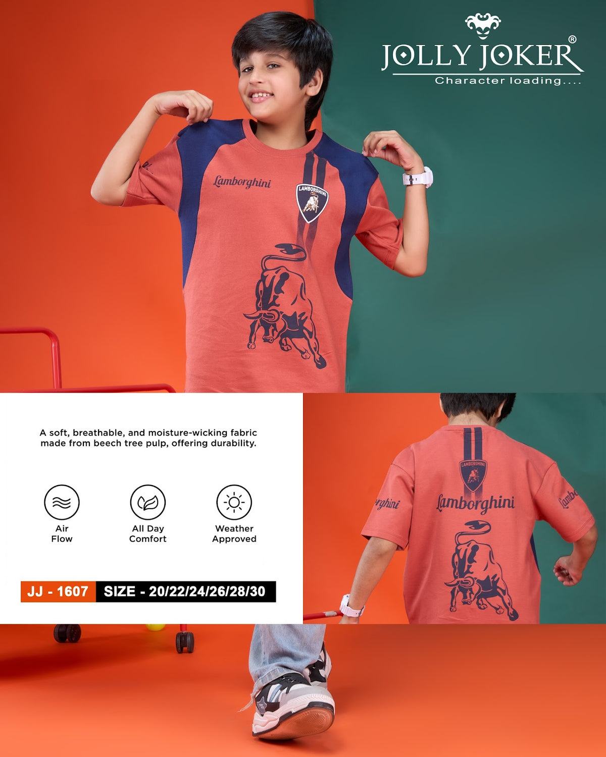 Jj 1607 Jolly Joker Cotton Looper Boys Tshirt Manufacturer