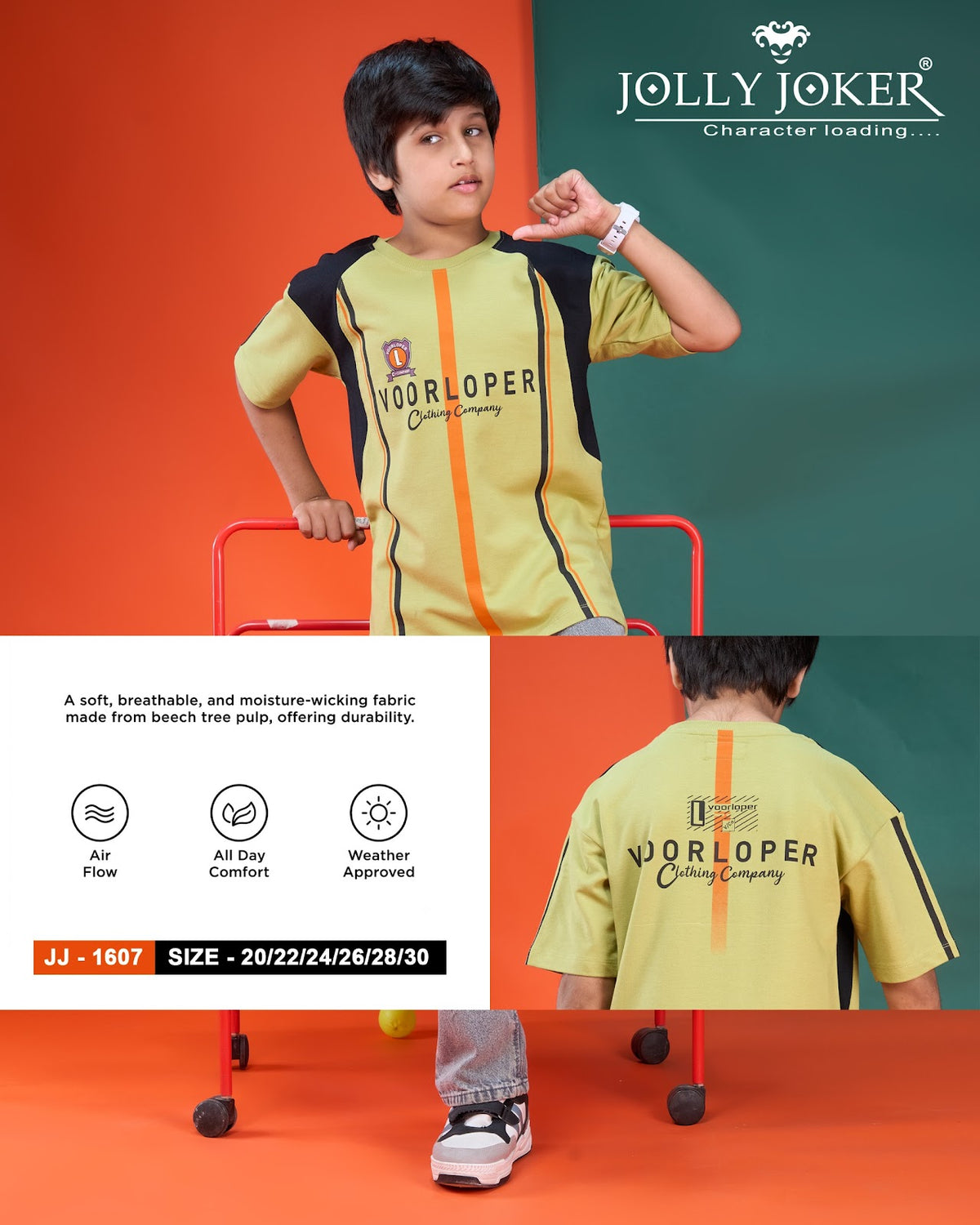 Jj 1607 Jolly Joker Cotton Looper Boys Tshirt Manufacturer
