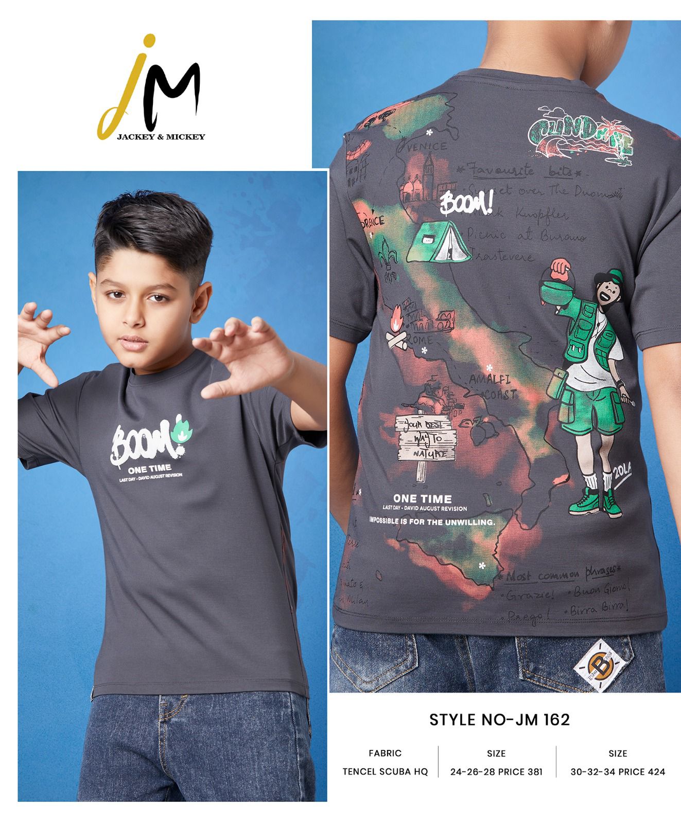 Jm 162 Jackey N Mickey Tencil Boys Tshirt Supplier India