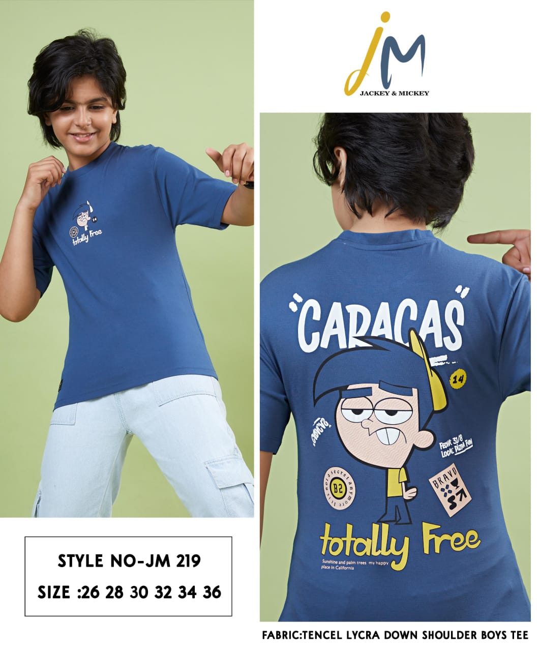 Jm 219 Jackey N Mickey Tencil Lycra Boys Tshirt Wholesale Price