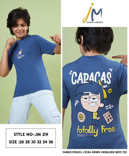 Jm 219 Jackey N Mickey Tencil Lycra Boys Tshirt Wholesale Price