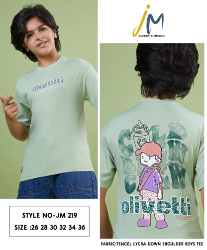 Jm 219 Jackey N Mickey Tencil Lycra Boys Tshirt Wholesale Price